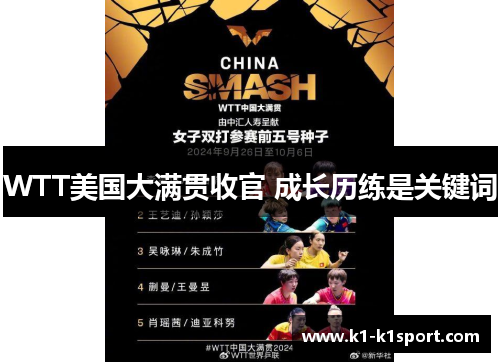WTT美国大满贯收官 成长历练是关键词